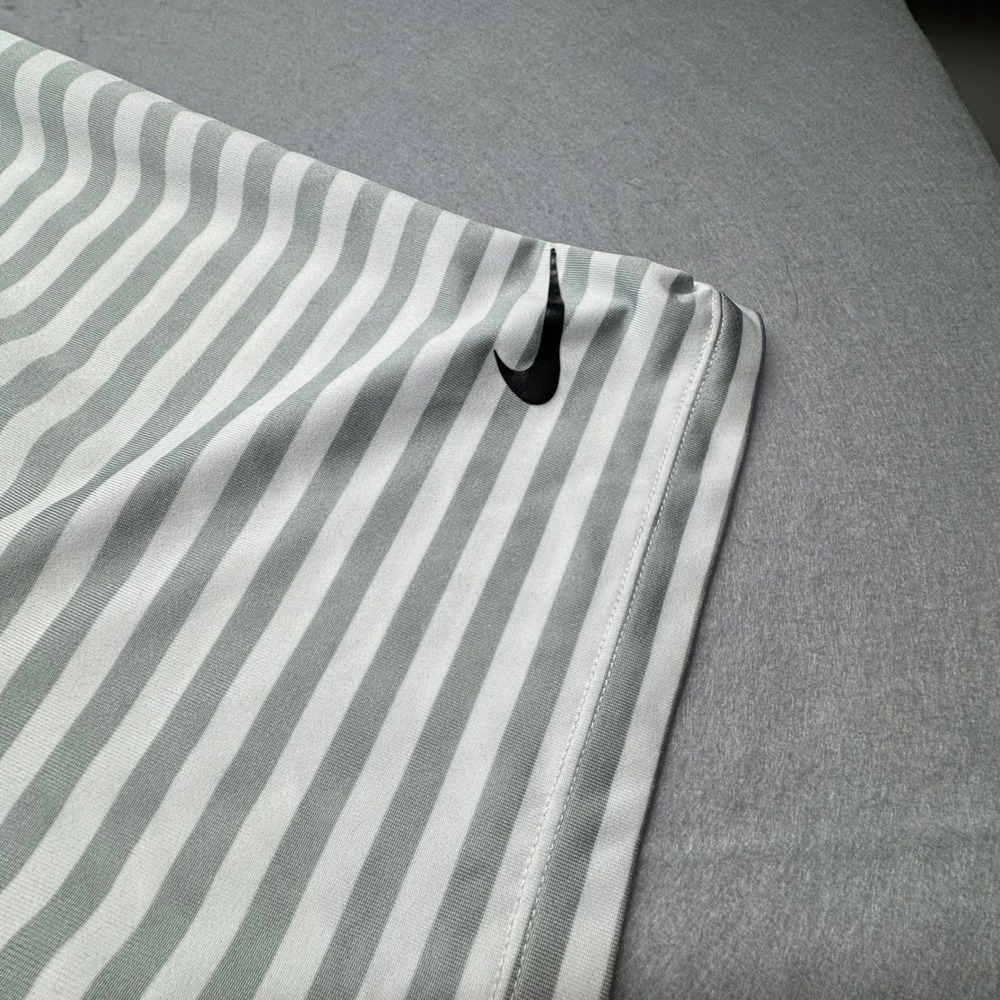 Nike Golf Polo Shirt Mens XXL Grey Striped Dri-FIT Short Sleeve Performance - Picture 3 of 8